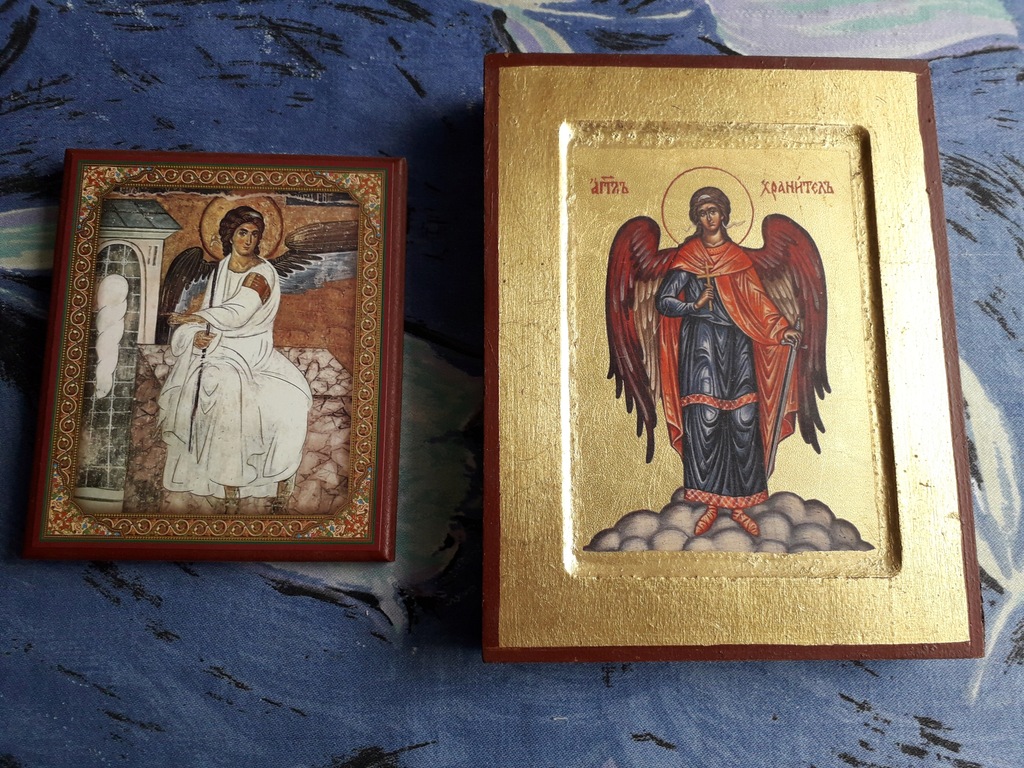 2 ikony Archanioł Michał złocony, Unikat, anioł Kosowo i Meteora Tanio!!!!!
