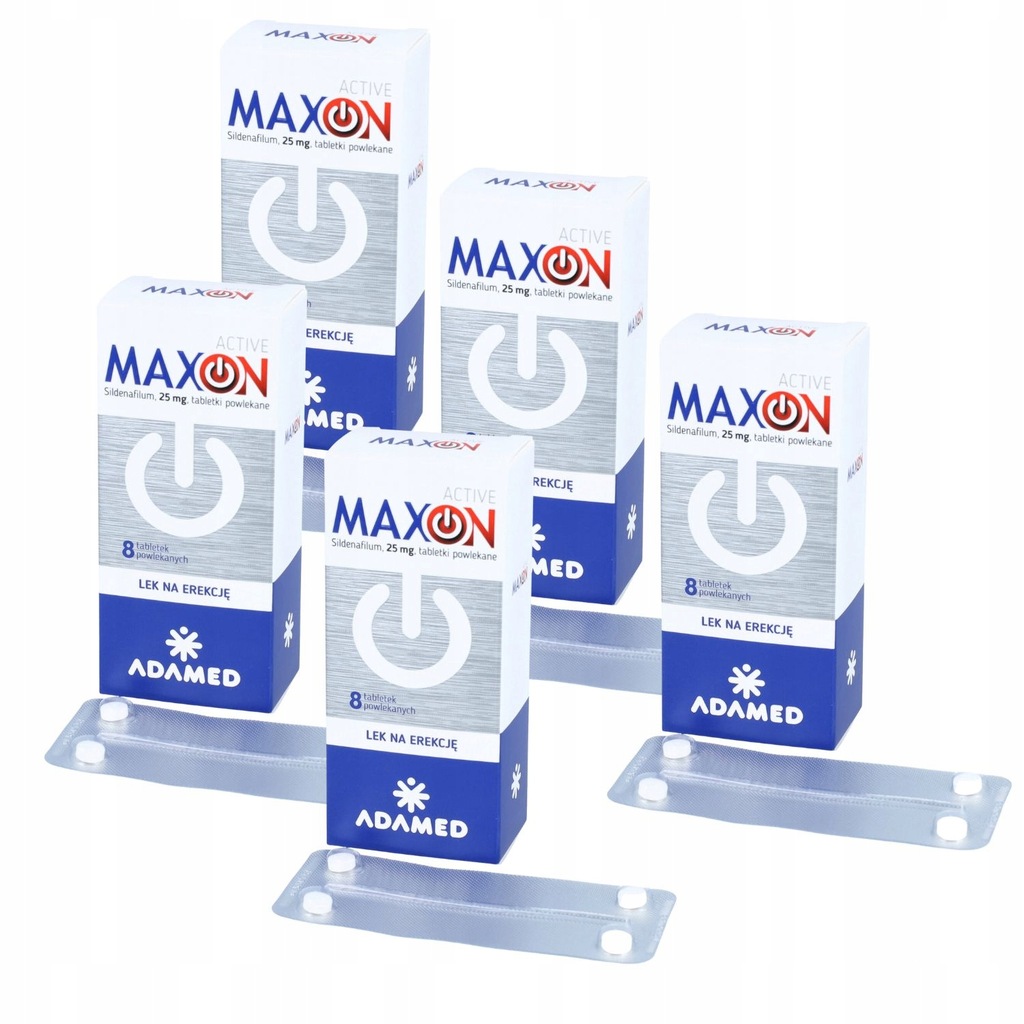 5 x MAXON ACTIVE 25mg lek na erekcję potencję 8 tabletek