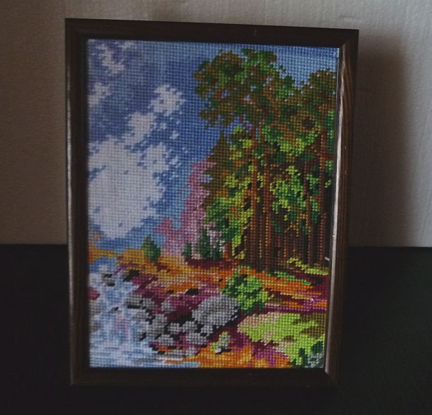 Obrazek haft krzyżykowy 20x26 cm z ramką *nr 1