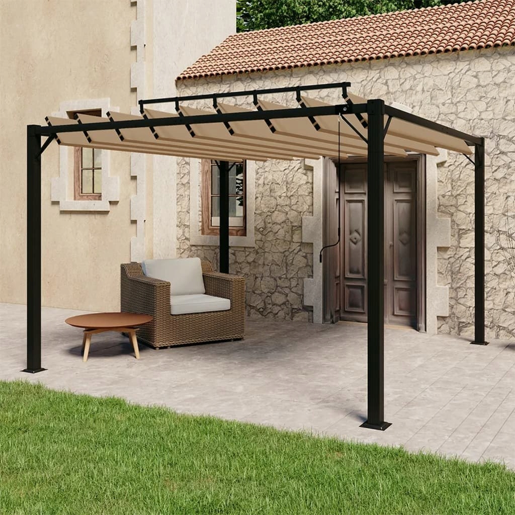 ALTANA Z ŻALUZJOWYM DACHEM 3X3 M TAUPE TKANINA I A