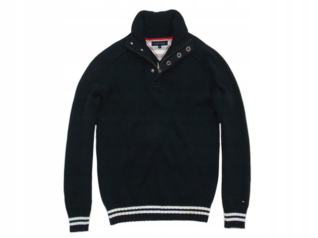 TOMMY HILFIGER ___ GRUBY Sweter Kołnierz GOLF r. L