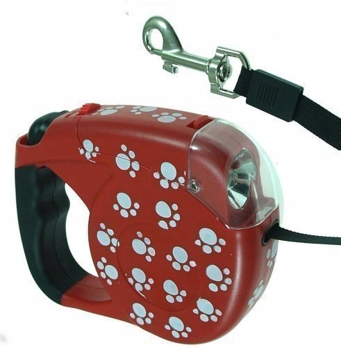 Smycz automatyczna dla psa z latarką do 15kg, 5m