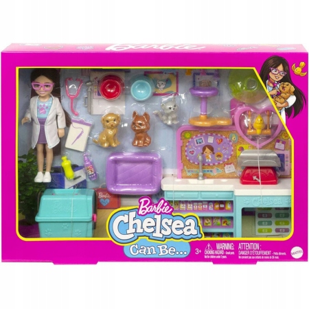 Lalka Barbie Chelsea Zestaw Weterynarz HGT12