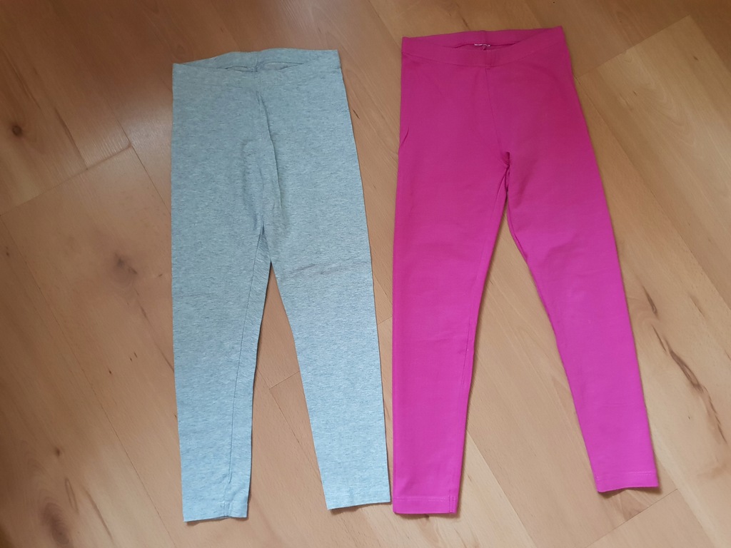 c&a 116 legginsy 2 pary jak nowe szare róż