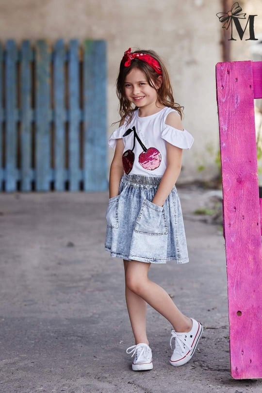 Spódniczka dziewczęca jeansowa MałaMi 146-152