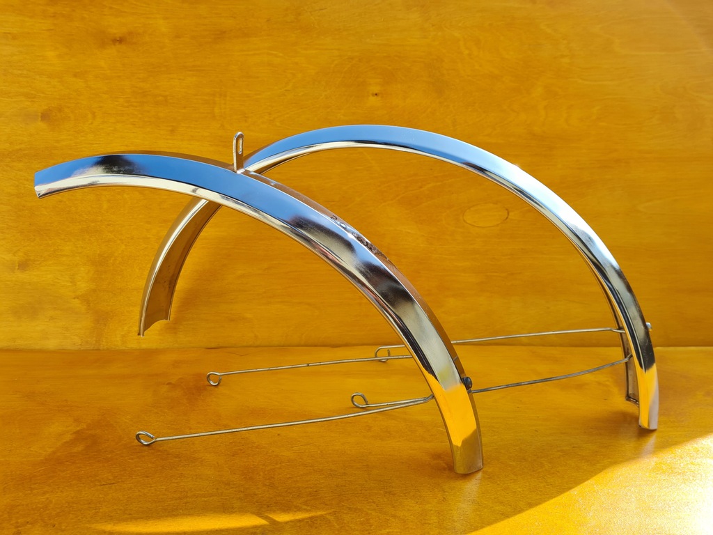 ROWER ROMET WIGRY 3 BŁOTNIKI CHROM KOMPLET PRZÓD-TYŁ 20 CALI KOŁA Z PRL