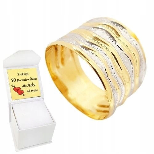 ZŁOTY PIERŚCIONEK SZEROKI PRÓBA 585 ROZMIAR 16
