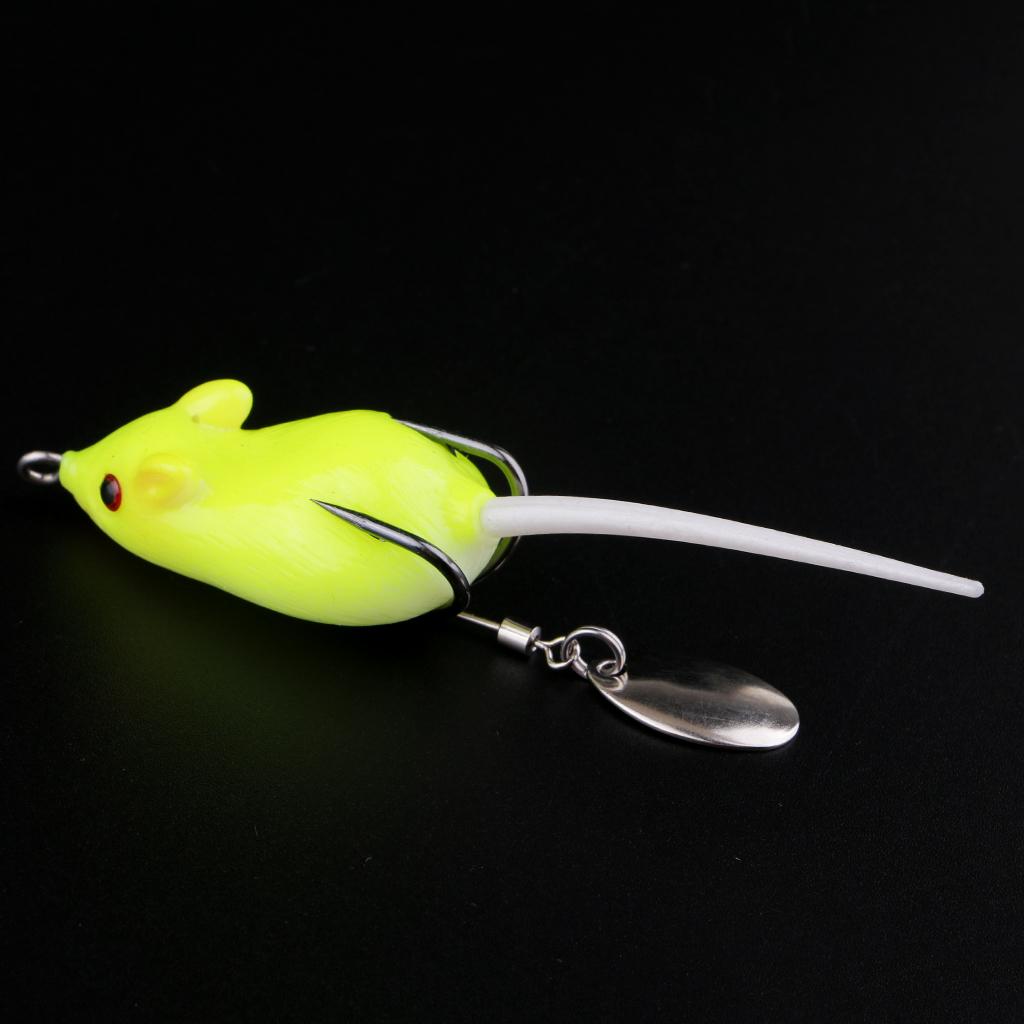 Soft Mice Rat Fishing Lure Topwater Tackle Hook Bass Bait
