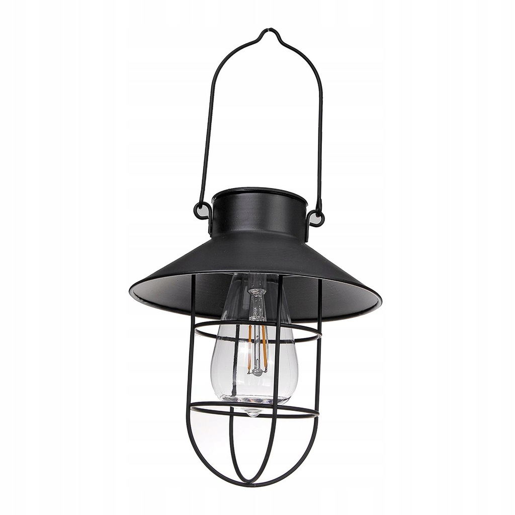 Vintage Style Solar Lamp Hanging Outdoor for Black