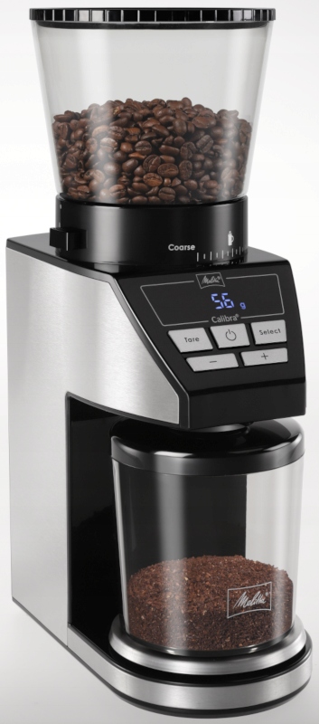 Młynek do kawy z wagą Melitta Calibra 1027-01 stal