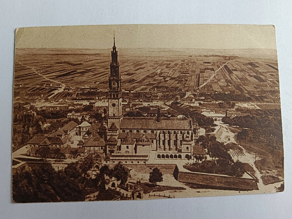 POCZTÓWKA CZĘSTOCHOWA JASNA GÓRA KLASZTOR Z LOTU PTAKA,PRZEDWOJENNA 5521 A