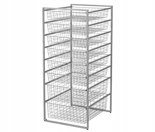 Kosz druciany 8 szuflad garderoby ubrania szafa