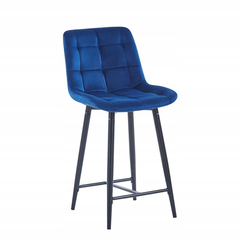 HOKER krzesło barowe WELUR CHIC W BLUE 61 cm