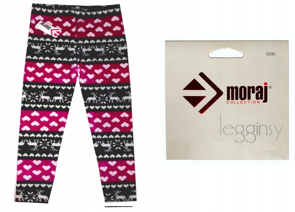 MORAJ legginsy spodnie W80 ocieplane welur 122-128