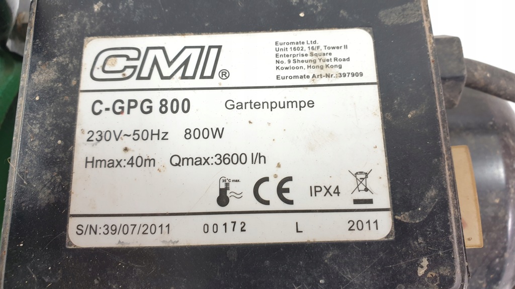 POMPA OGRODOWA WODY CMI C-GP 800 - 9394198378 - oficjalne archiwum Allegro