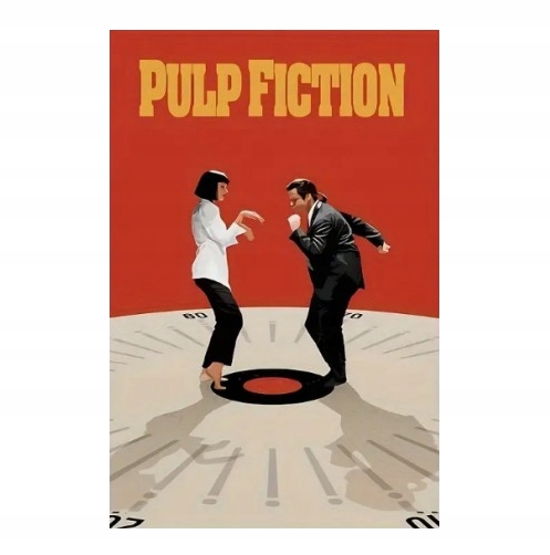 "Kultowy Taniec z Pulp Fiction"– Minimalistyczny Plakat Filmowy