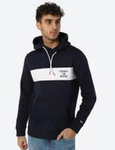 TOMMY HILFIGER BLUZA GRANATOWA Z LOGO M 1ZAD