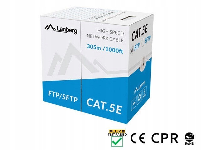 Kabel sieciowy Lanberg LCF5-11CU-0305-S (FTP; 305m