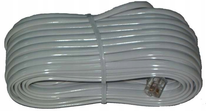 TEL0033F-10 Przewód telefoniczny wtyk-wtyk biały 1