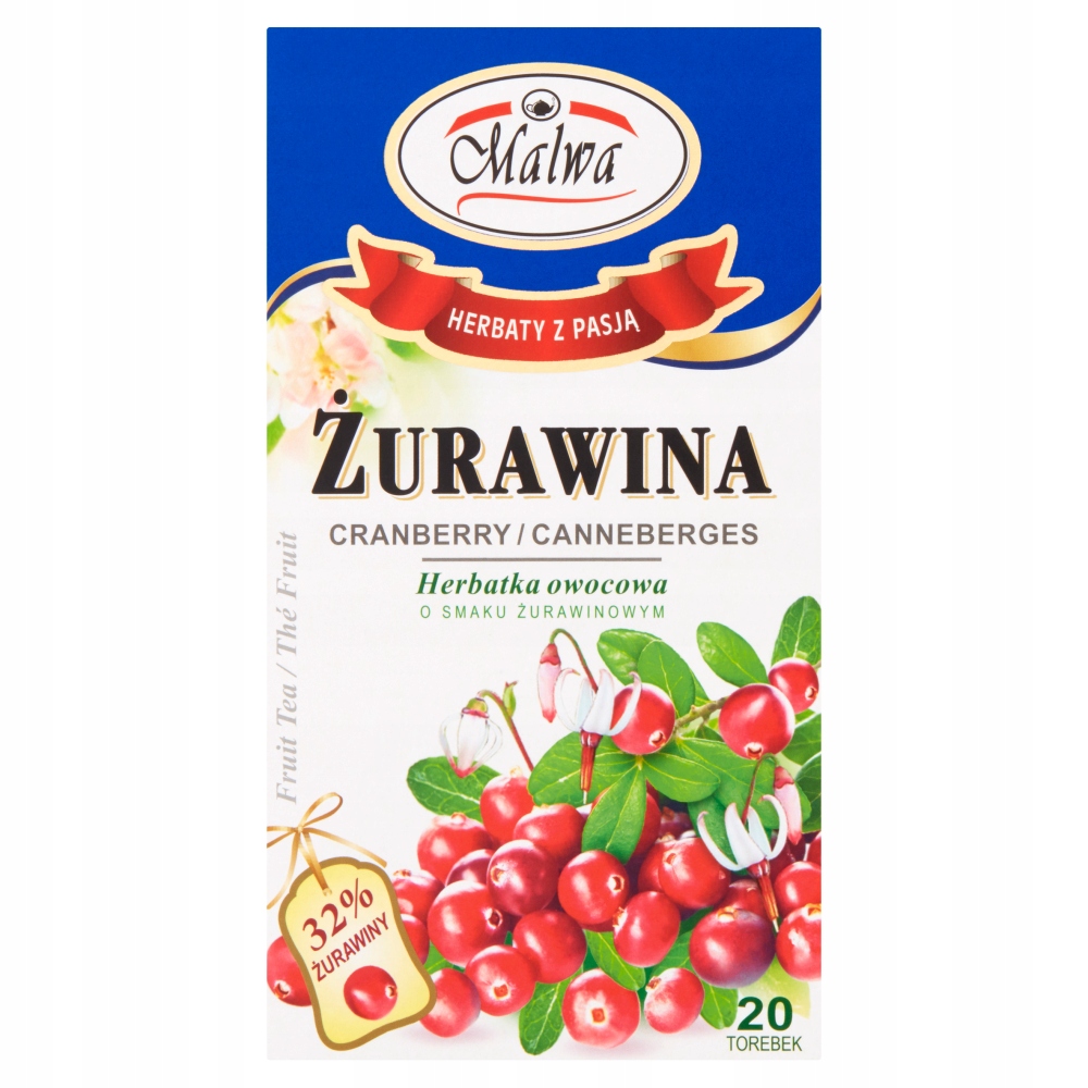 Malwa Herbatka Owocowa Żurawina 40 G (20 X 2 G)