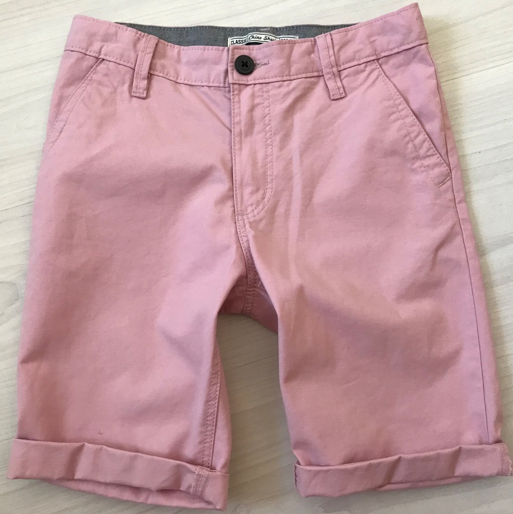 H&M szorty CHINOS spodenki r.140 blady róz