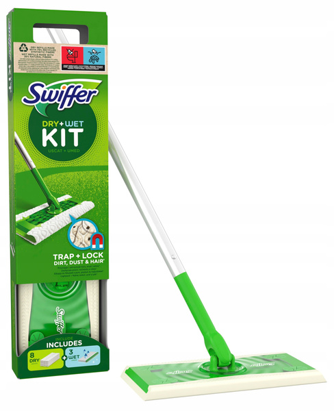 NIEKOMPLETNYSwiffer Floor cleaner Starter Kit z 9+3 wkładami NIEKOMPLETNY