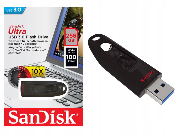 DR249 SANDISK ULTRA 256 GB PENDRIVE PAMIĘĆ USB 3.0