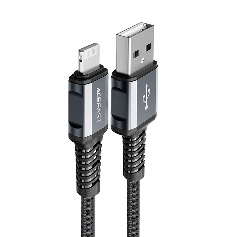 Acefast kabel MFI USB - Lightning 1,2m, 2,4A szary