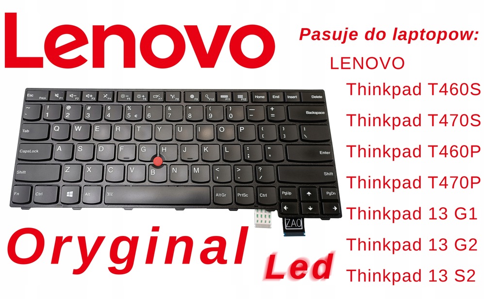 Oryginalna Klawiatura LENOVO Thinkpad T470s T460s T460 T460P T470P PL LED