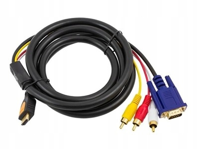 KABEL HDMI - VGA + 3RCA 1,8M GOLD AUDIO PS3 PC