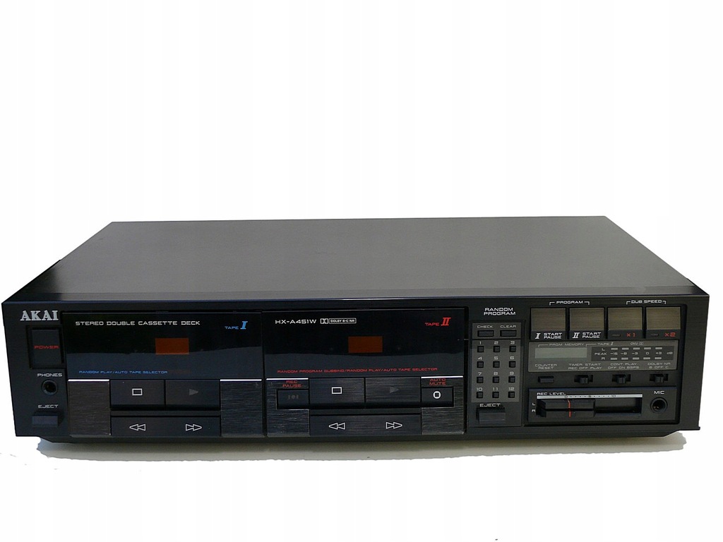 Akai HX-A451W rzadki magnetofon dwukasetowy 1986