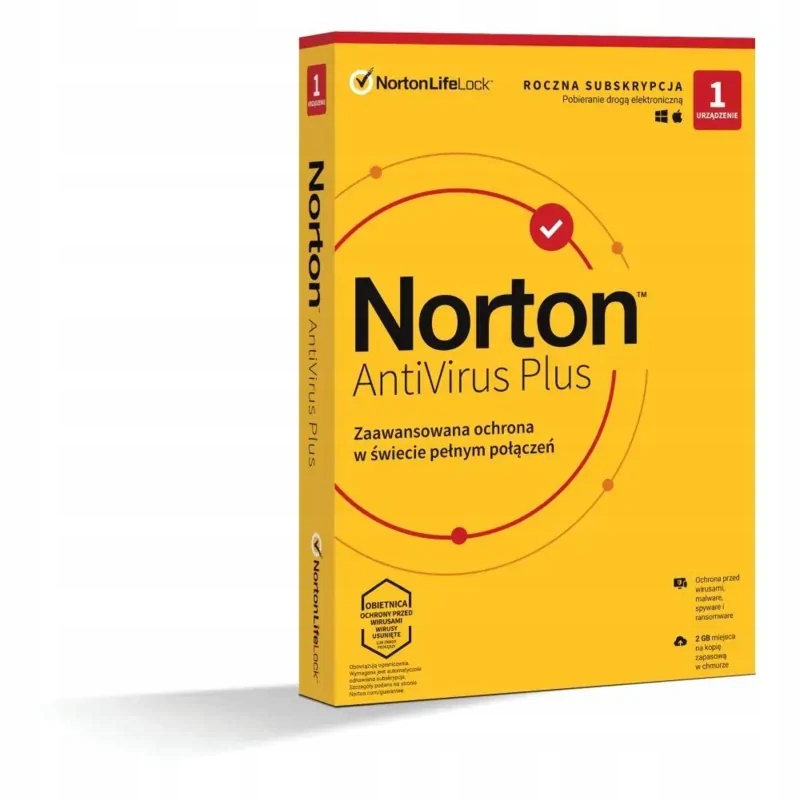 Oprogramowanie NORTON Antivirus Plus 2GB PL 1