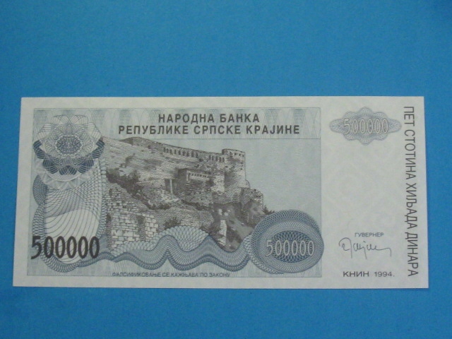 Chorwacja 500000 Dinara A 00 !! 1994 UNC P-32a