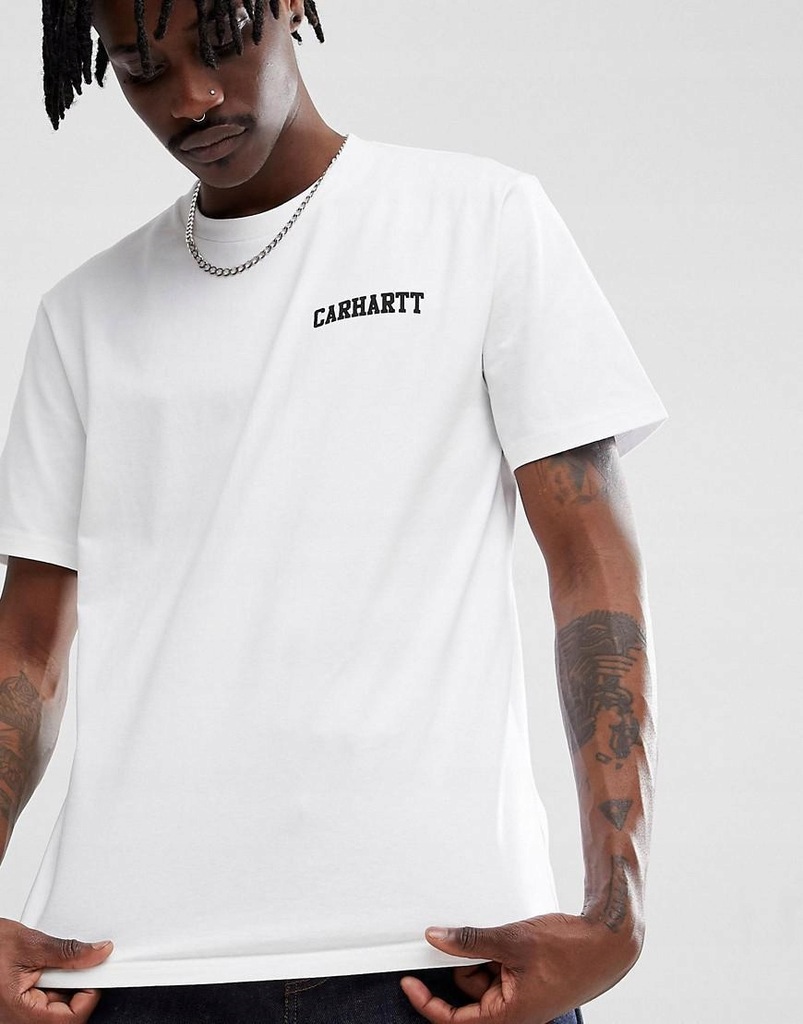 CARHARTT WIP__XDI BIAŁY T-SHIRT Z LOGO__L