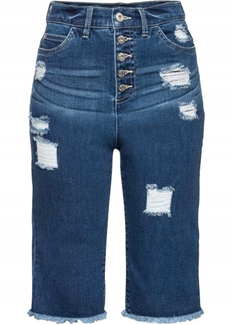 Z8081 SPODENKI SZORTY DŻINSOWE Z PRZETARCIAMI R.40