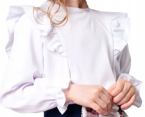 Elegancka biała bluzka dla dziewczynki MOTYL 146