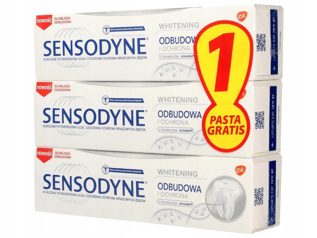 GSK Sensodyne Pasta do zębów Odbudowa i gratis)