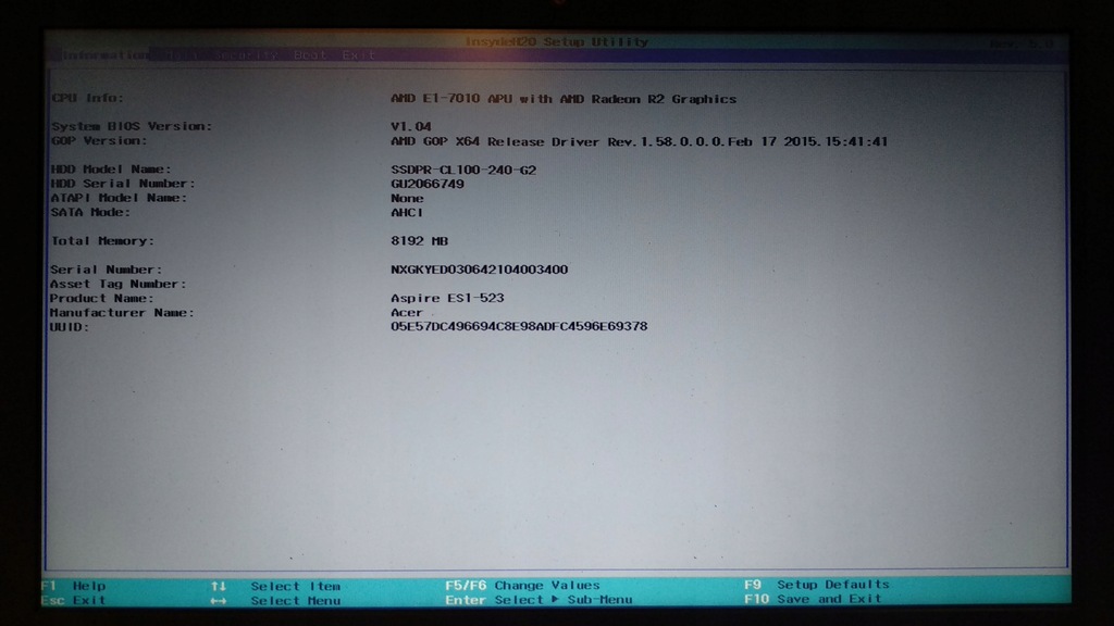 Płyta główna Acer ES1-523 C5W1R LA-D661P REV 8111940600