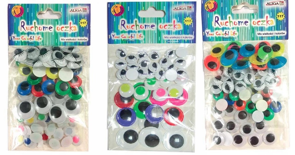 Zestaw 72 kolorowych ruchomych oczek do kreatywnych projektów MT-6401