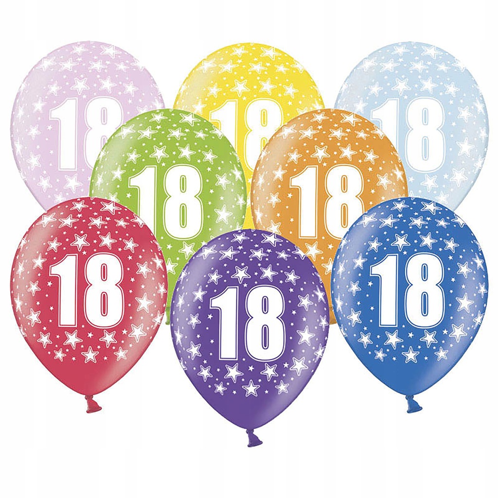Balony na 18 urodziny Osiemnastka 5 szt