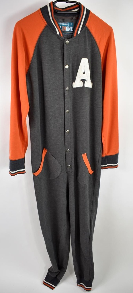 NEXT szaro-pomarańczowa piżama onesie r.S