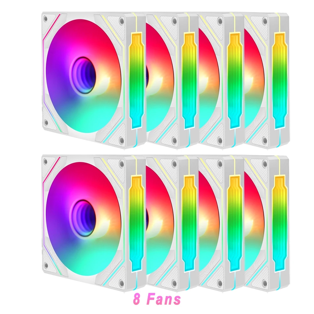 Kit Fan Argb 120mm 4Pin Computer Cooler IWONGOU White Aura Sync RGB Fan PC