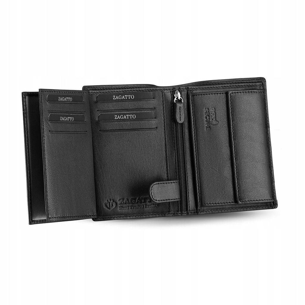 Купить Zagatto Мужской кожаный кошелек классический, черный: отзывы, фото, характеристики в интерне-магазине Aredi.ru