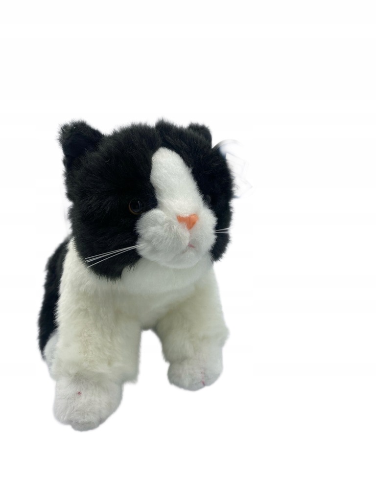Maskotka kot, 18 cm, siedzący,czarno-biały