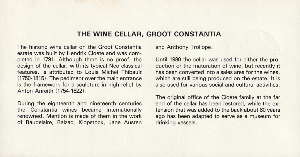 Купить Старейшая винодельня Южной Африки Groot Constantia Koperta: отзывы, фото, характеристики в интерне-магазине Aredi.ru