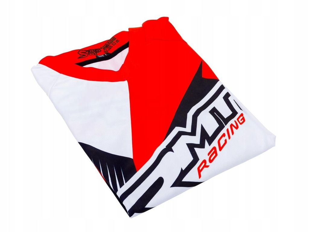 Koszulka motocrossowa RMT biało/czerw L