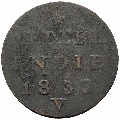 56637.Holenderskie Indie Wschodnie, 2 centy 1833 r.