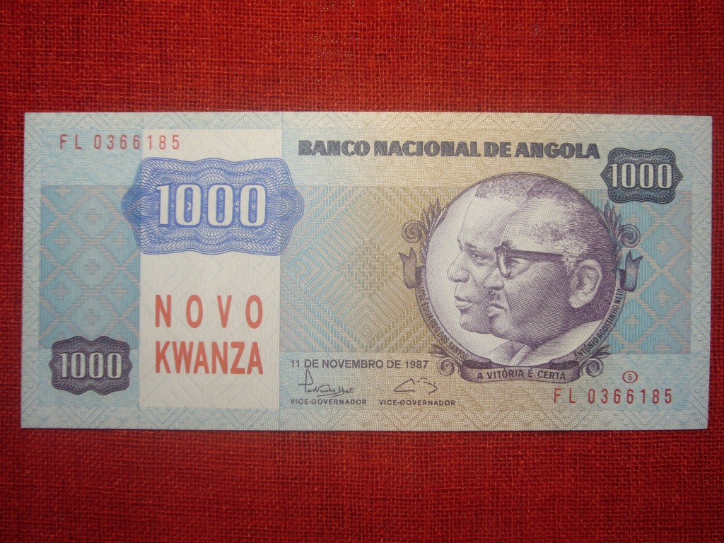 ANGOLA 1000 NOVO KWANZAS, 1991, P-124, UNC- UNIKAT