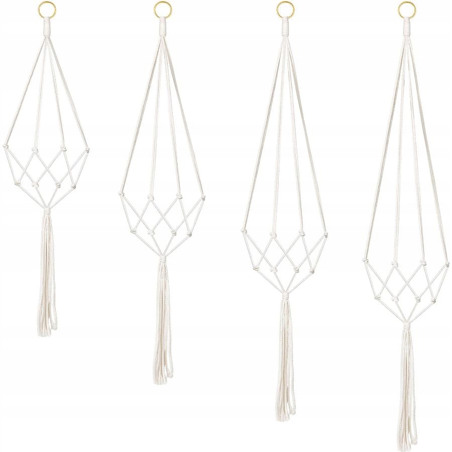 Augshy Zestaw 4 Wiszących Koszy Makramy