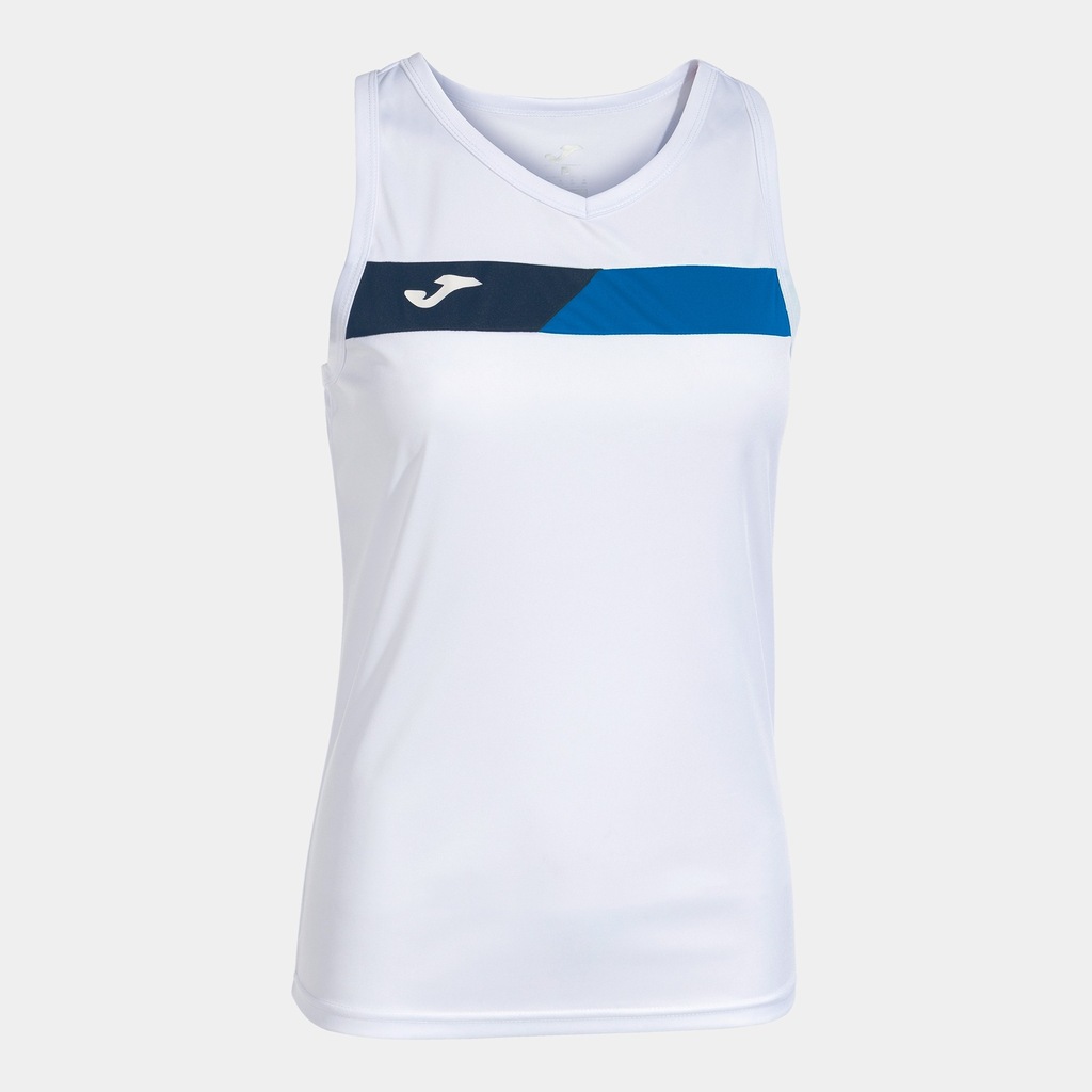 Koszulka dziewczęca Joma Court Sleeveless Shirt white/royal navy 164